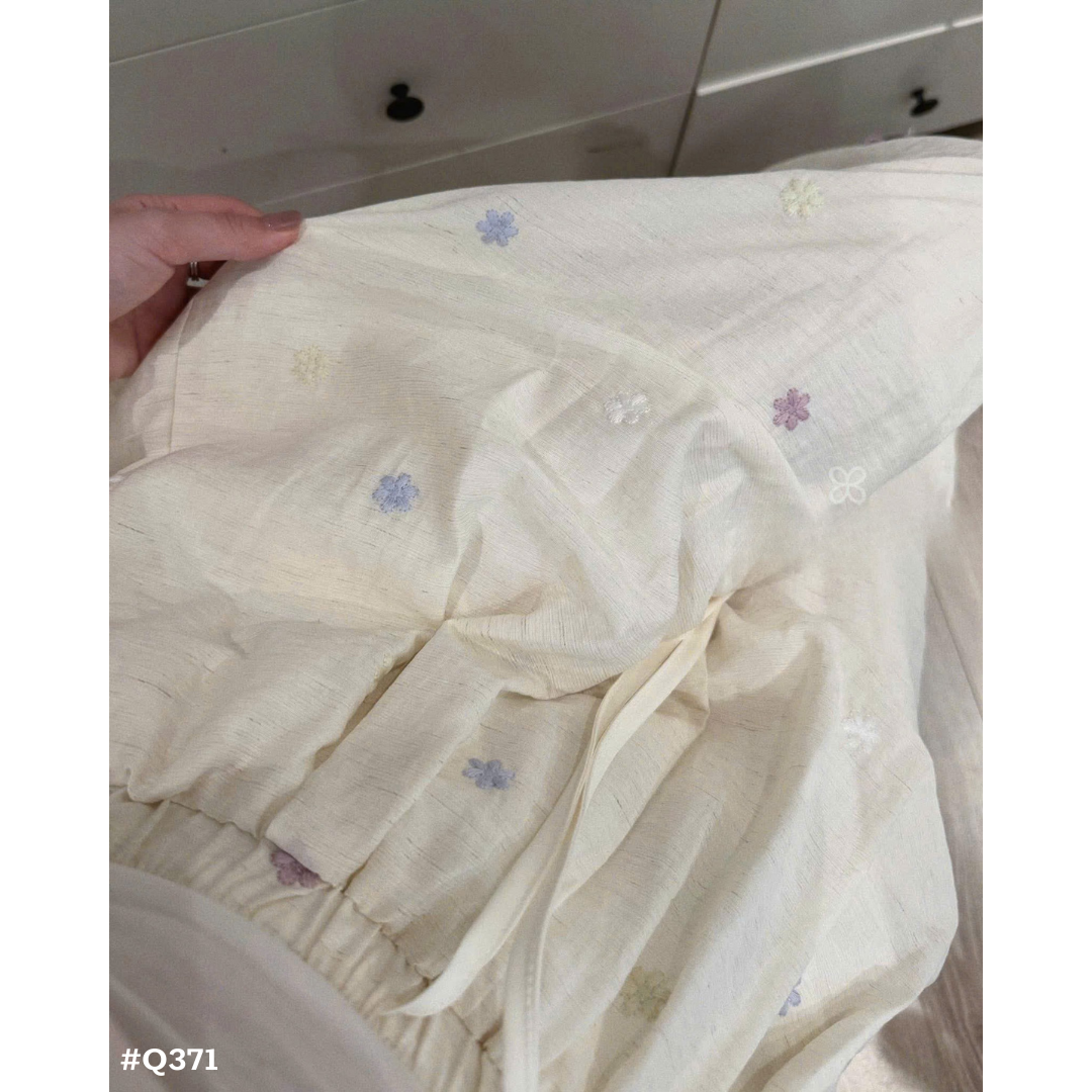 花柄刺繍ワイドパンツ レディース ウエストゴム ゆったり ナチュラル