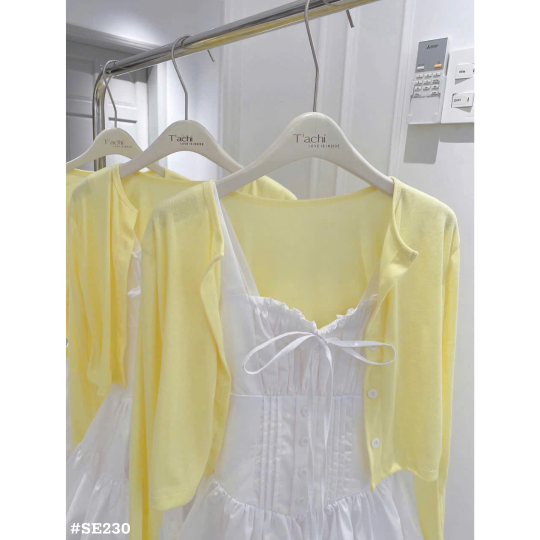 上品ガーリーセットアップ キャミワンピース＆薄手カーディガン 2点セット 夏 韓国風 フェミニン