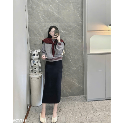 レディース ニットロングスカート タイトスカート ハイウエスト 秋冬 シンプル きれいめ