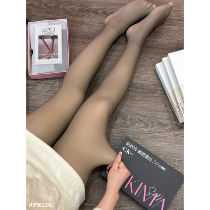 レディース 裏起毛フェイクタイツ 透け感 美脚 厚手 防寒 秋冬 ハイウエスト ストッキング