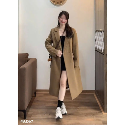 レディース ロングコート ダブルボタン 秋冬 アウター ゆったり きれいめ 韓国風