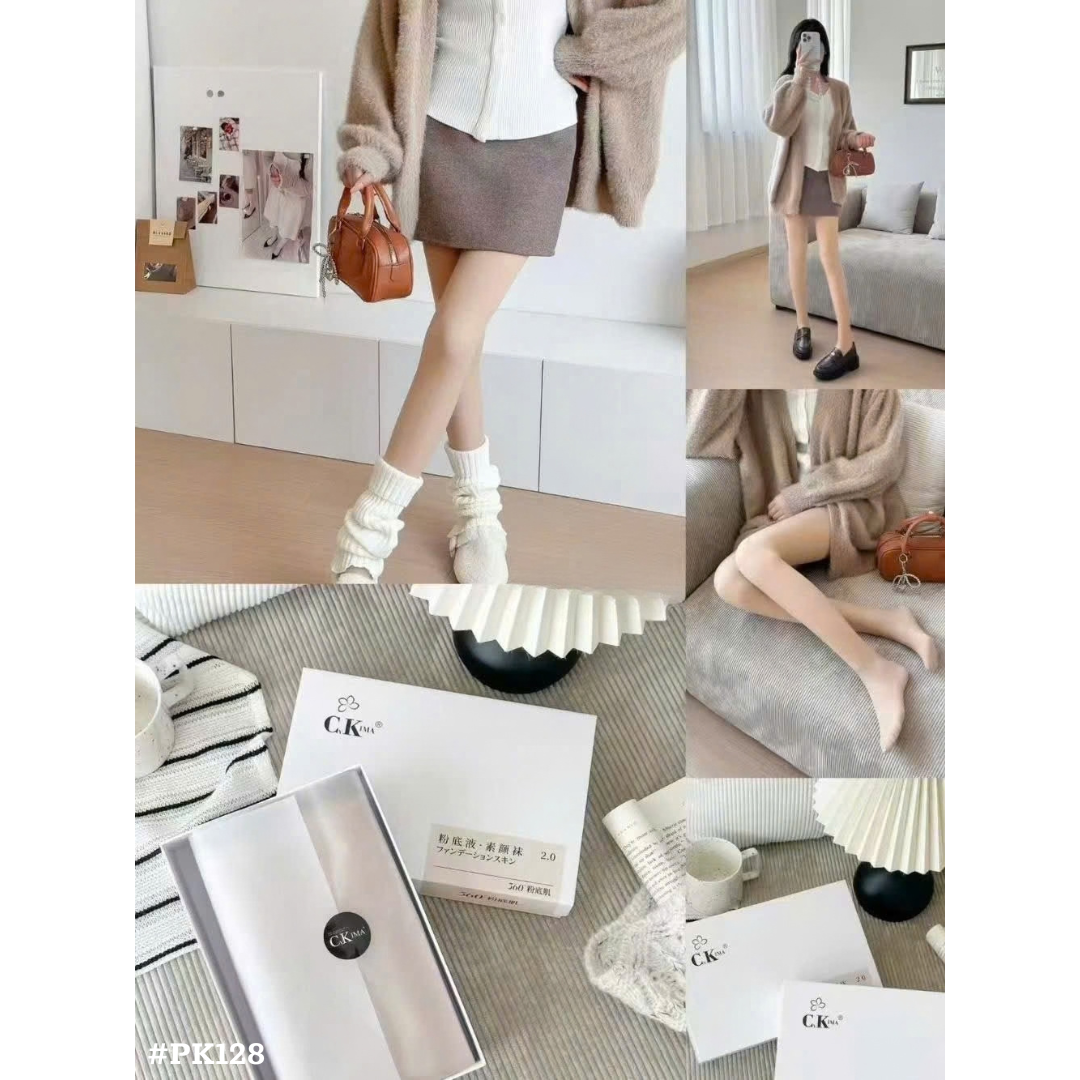 レディース 裏起毛フェイクタイツ 透け感 美脚 厚手 防寒 秋冬 ハイウエスト ストッキング