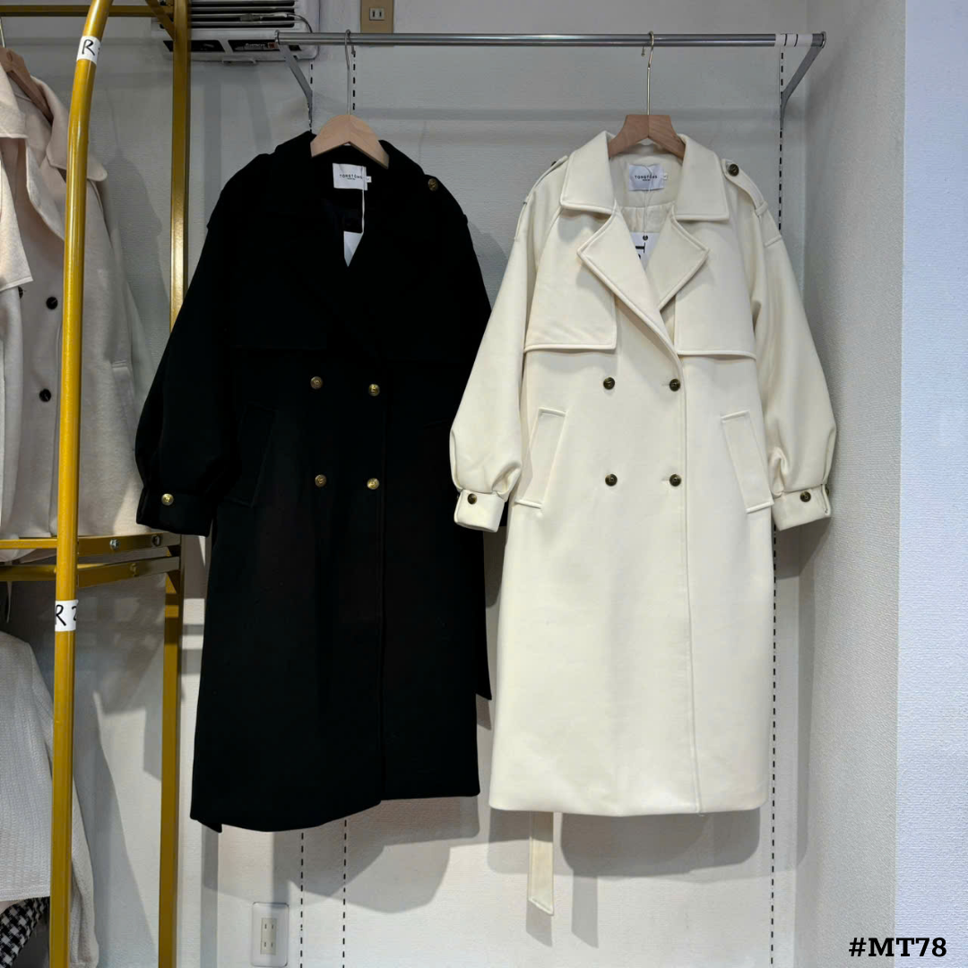 レディース ロングトレンチコート ベルト付き ダブルボタン きれいめ 春秋アウター