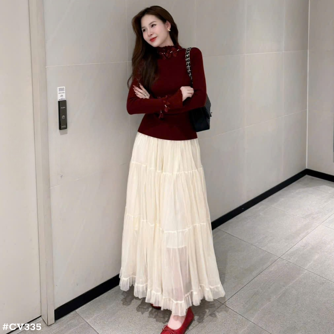 レディース ロングティアードスカート ふんわり フレア マキシ丈 ウエストゴム