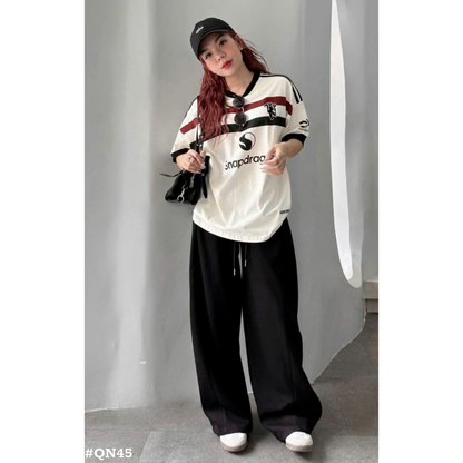 レディース スウェットパンツ ワイドパンツ ゆったり ストレート ロング丈 韓国ファッション