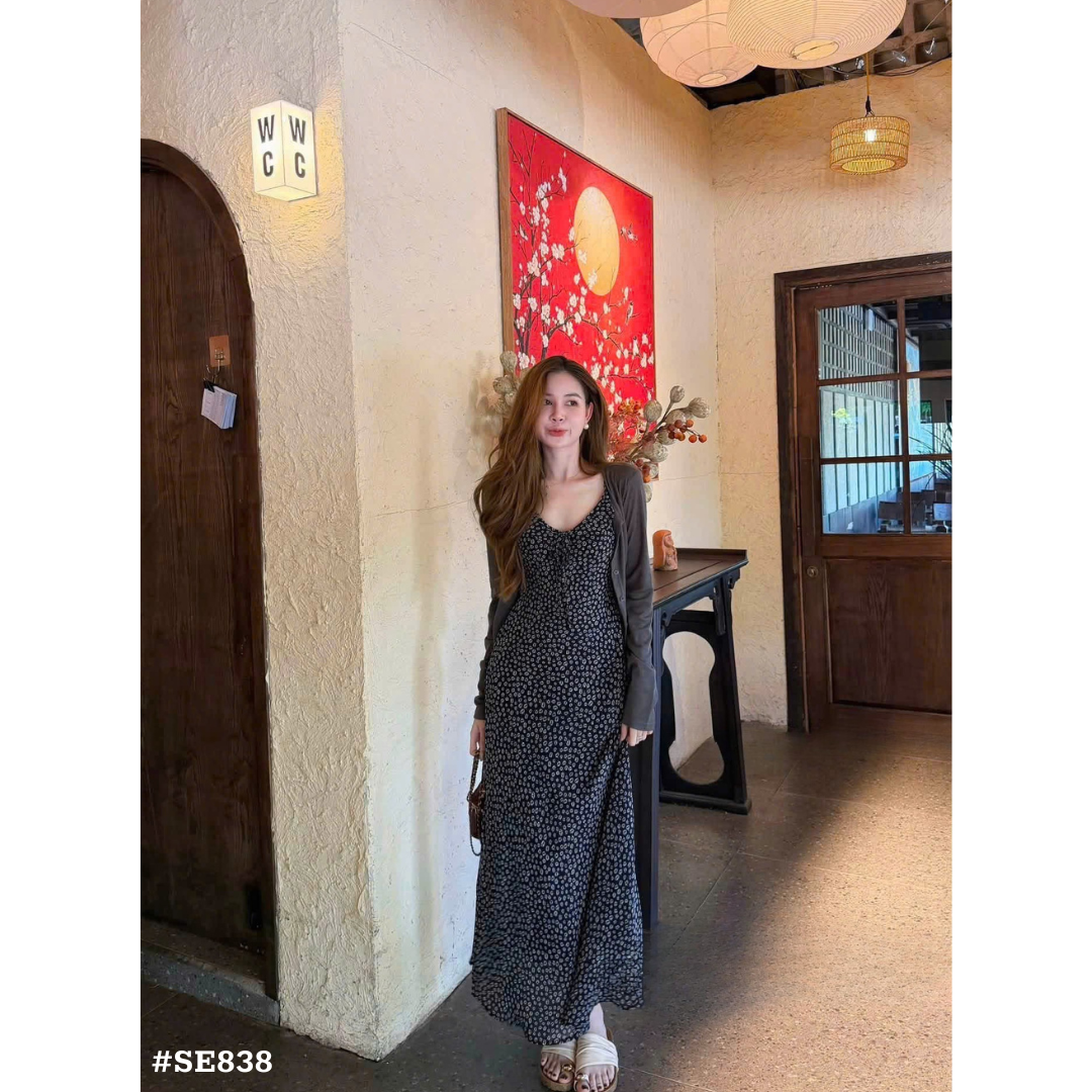 小花柄キャミワンピース ロングワンピース レディース フェミニン 韓国風