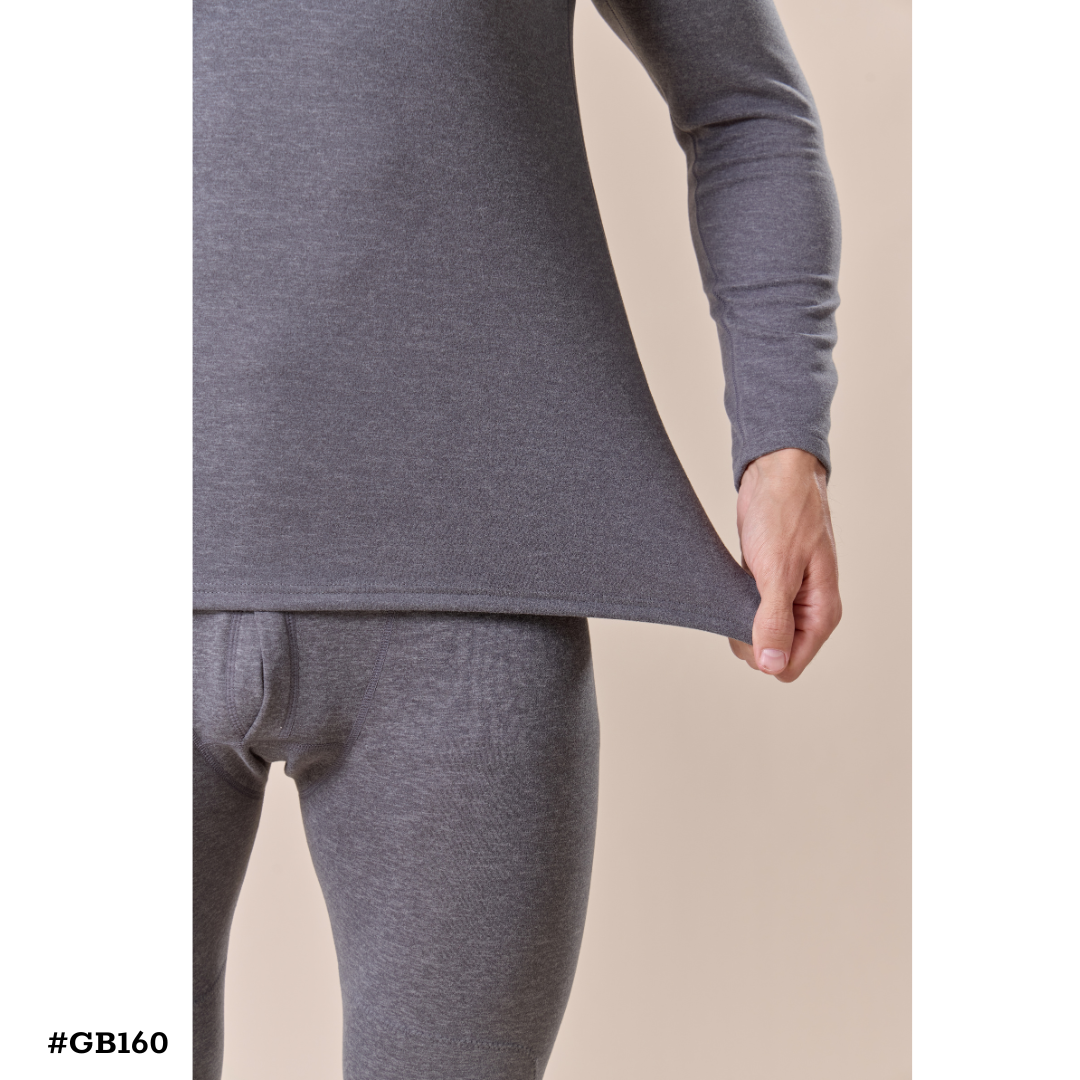 メンズ あったかインナー 上下セット 長袖Tシャツ＋ロングパンツ 秋冬 防寒インナー63031