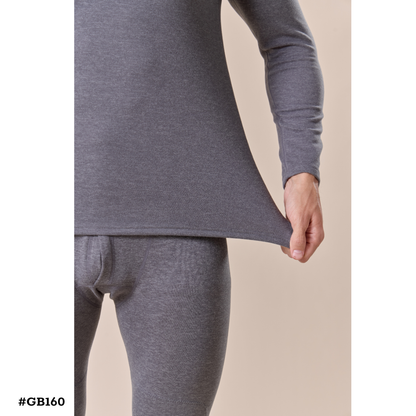 メンズ あったかインナー 上下セット 長袖Tシャツ＋ロングパンツ 秋冬 防寒インナー63031