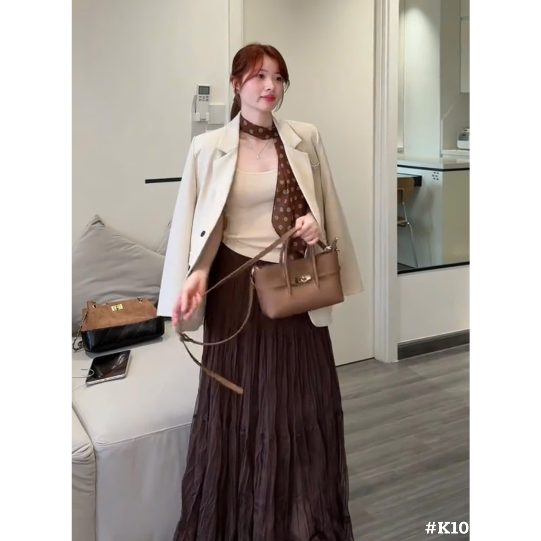 レディース ドット柄 ロングスカーフ リボンスカーフ 韓国風